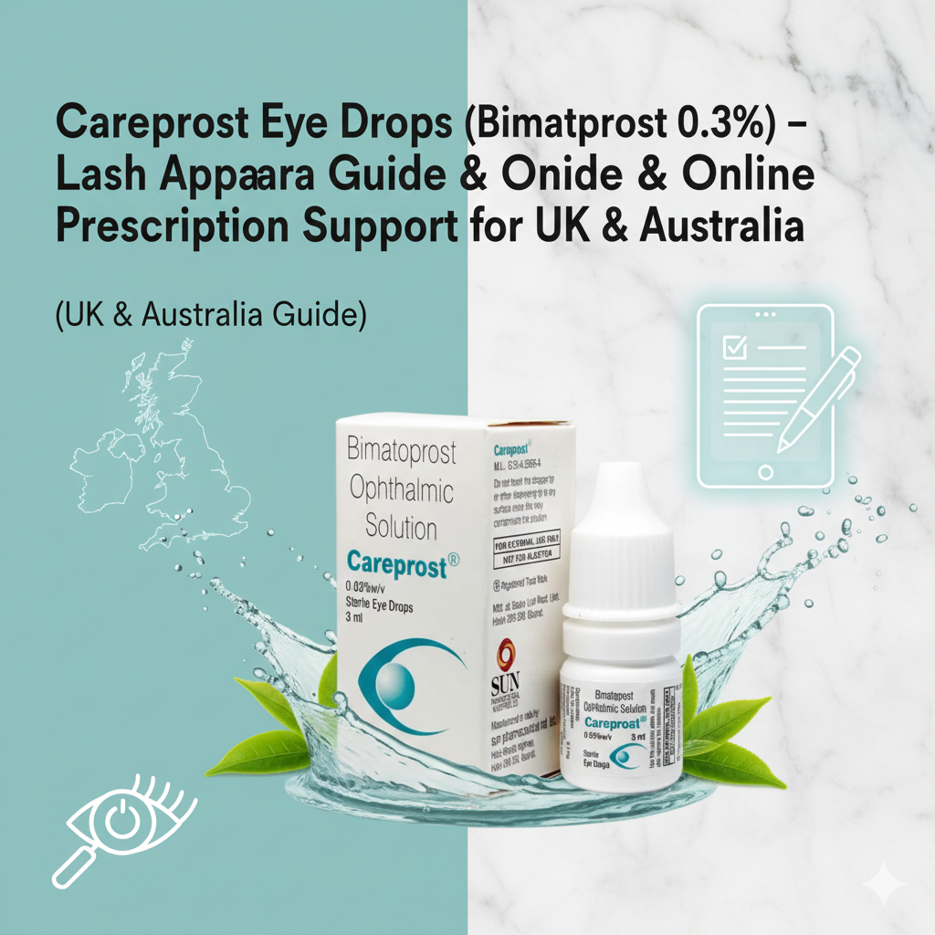 Careprost Eye Drops (Bimatoprost 0.03%) – Lash Appearance Guide & Online Prescription Support for UK & Australia
