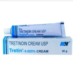 Tretin 0.025 Cream 30g tube for acne treatment and anti-aging skincare